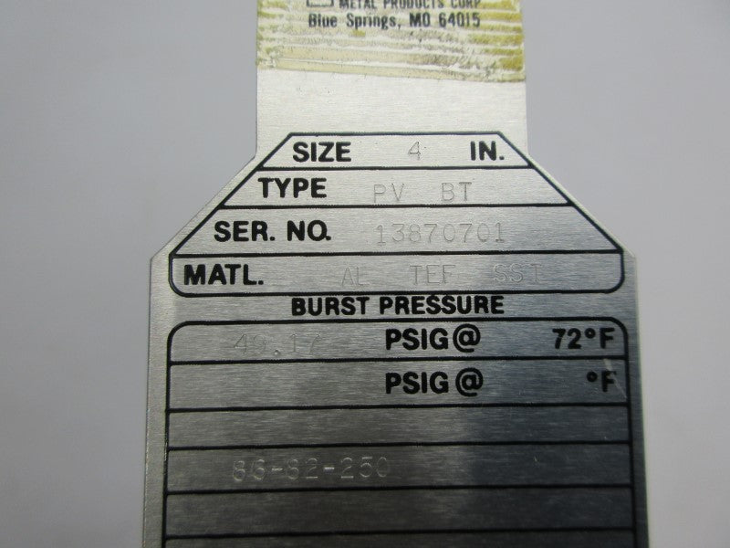 FIKE PVBT 49.17PSI 4" NSNP