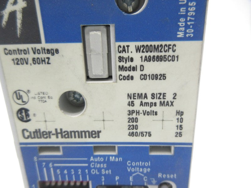 CUTLER HAMMER W200M2CFC 120V 45A NSNP
