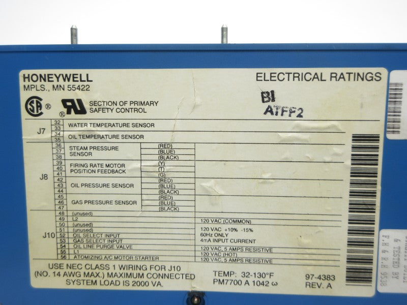 HONEYWELL PM7700A1042 120VAC 5A UNMP