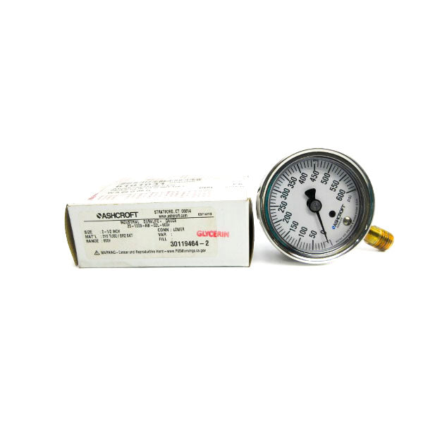 ASHCROFT 25-1009-AW-02L-600# 600PSI 2-1/2" NSMP