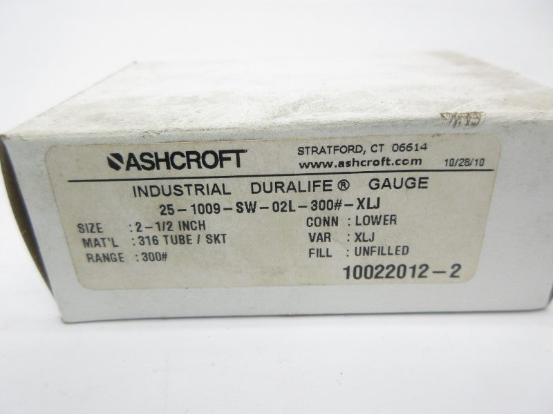 ASHCROFT 25-1009-SW-02L-300#-XLJ 300PSI 2-1/2" NSMP