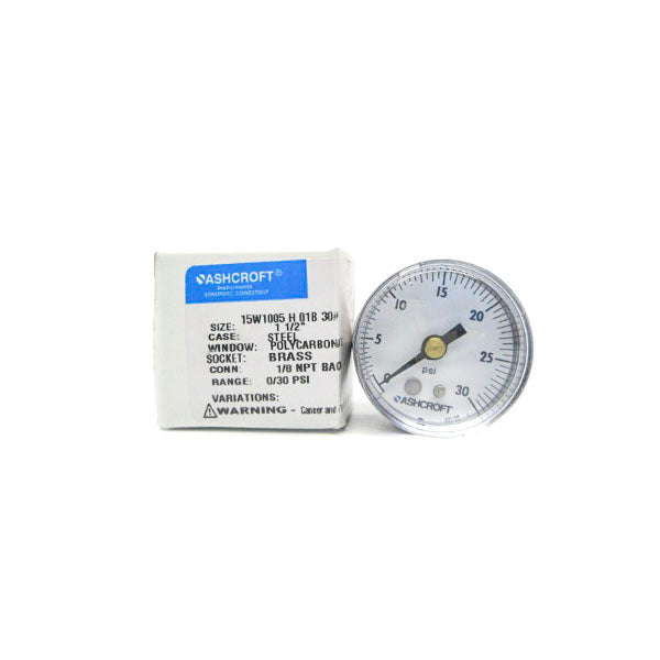 ASHCROFT 15W1005H01B30# 0-30PSI 1-1/2" NSMP