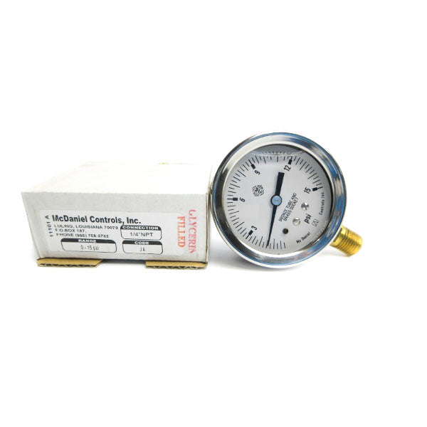 MCDANIEL CONTROLS JA 0-15PSI 1/4" NSMP