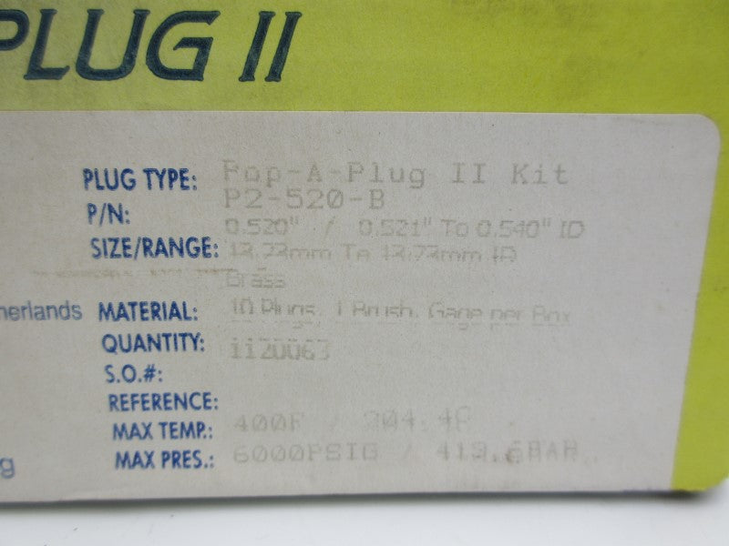 EXPANSION SEAL TECHNOLOGIES P2-520-B (PKG OF 10) NSMP
