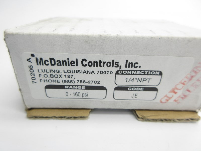 MCDANIEL CONTROLS JE 0-160PSI 1/4" NSMP