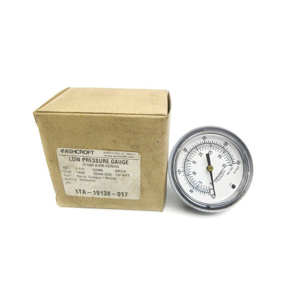 ASHCROFT 25-1490-A-02B-35ZSI/IW 0-60INH2O 2-1/2" NSMP