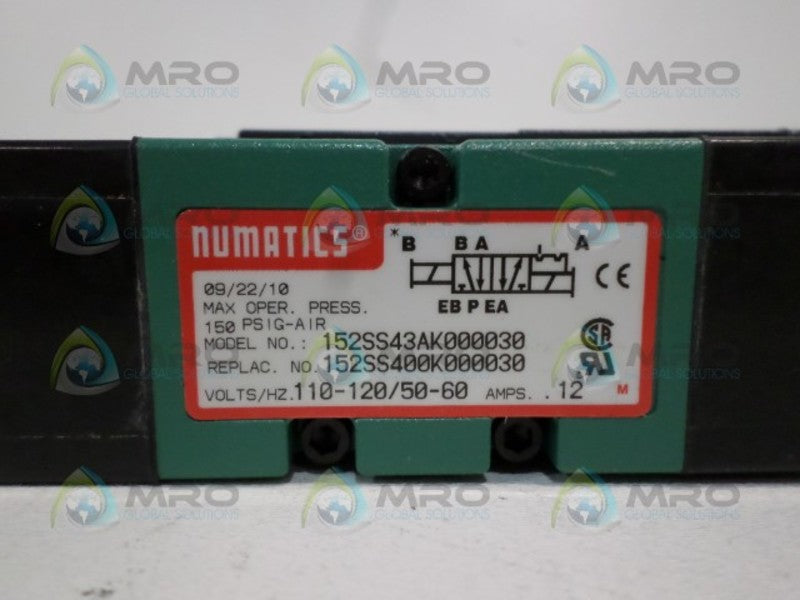 NUMATICS 152SS43AK000030 PNEUMATIC SOLENOID VALVE  NSNP