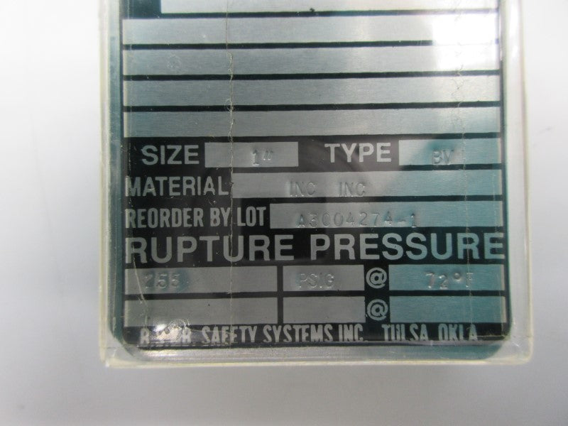 BS&B SAFETY SYSTEMS BV 255PSI 1" NSMP