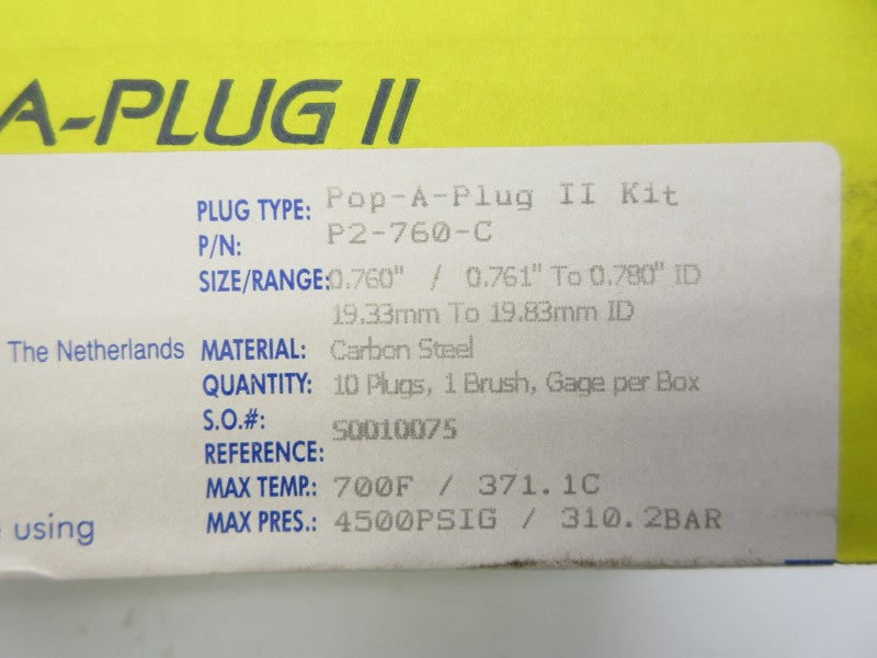 POP-A-PLUG P2-760-C (PKG OF 10) NSFS