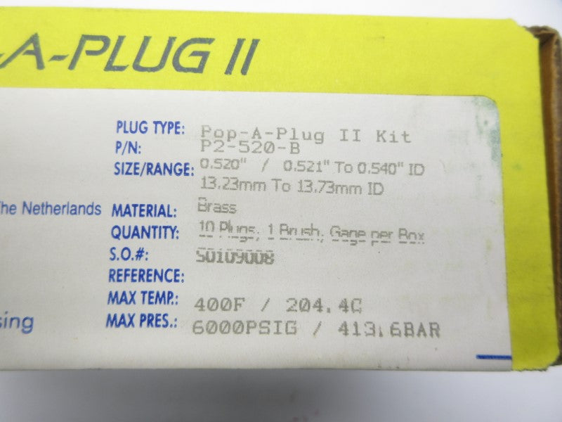 POP-A-PLUG P2-520-B (PKG OF 10) NSFS