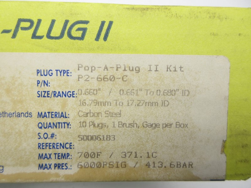 POP-A-PLUG P2-660-C (PKG OF 10) NSFS