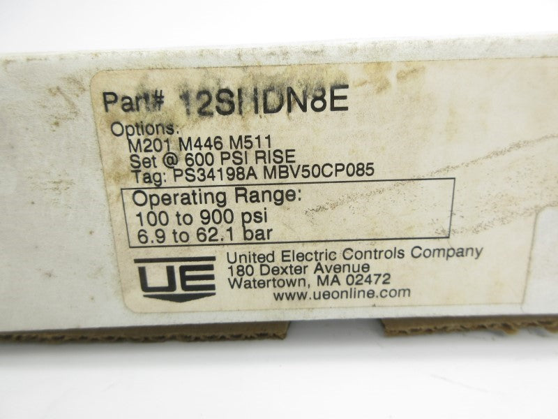 UNITED ELECTRIC 12SHDN8E 250VAC 5A 100-900PSI NSMP