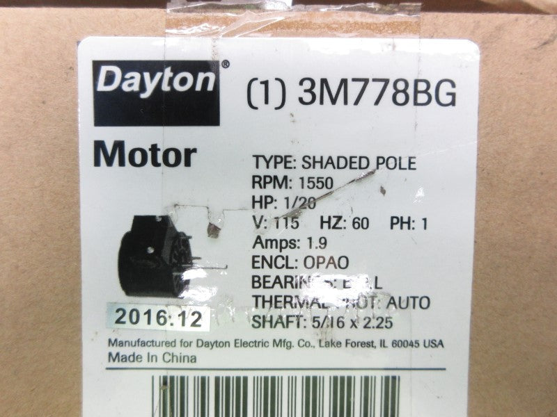 DAYTON 3M778BG 115V 1.9A NSMP
