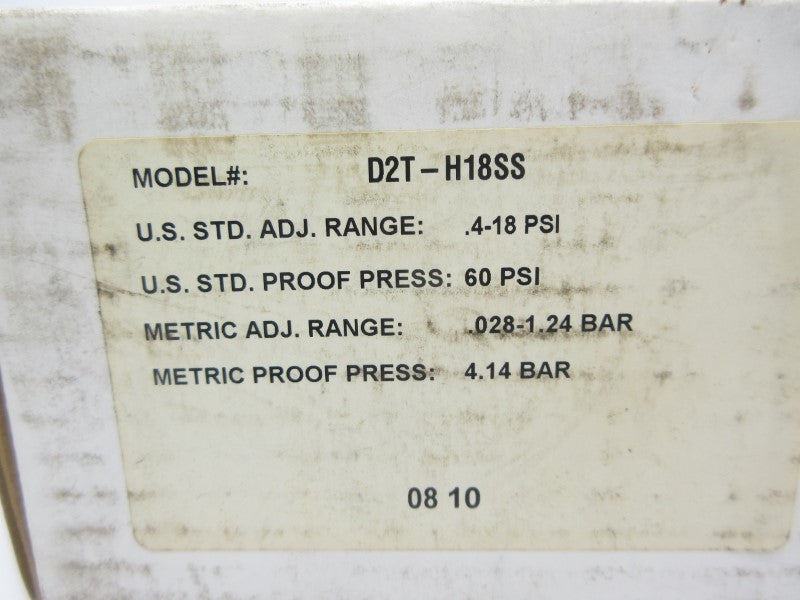 BARKSDALE D2T-H18SS 480VAC 3A .4-18PSI NSMP