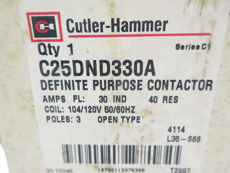 CUTLER HAMMER C25DND330A SER. C1 104/120V 30A NSMP