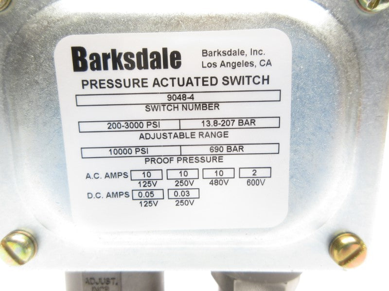 BARKSDALE 9048-4 600VAC 200-3000PSI NSNP