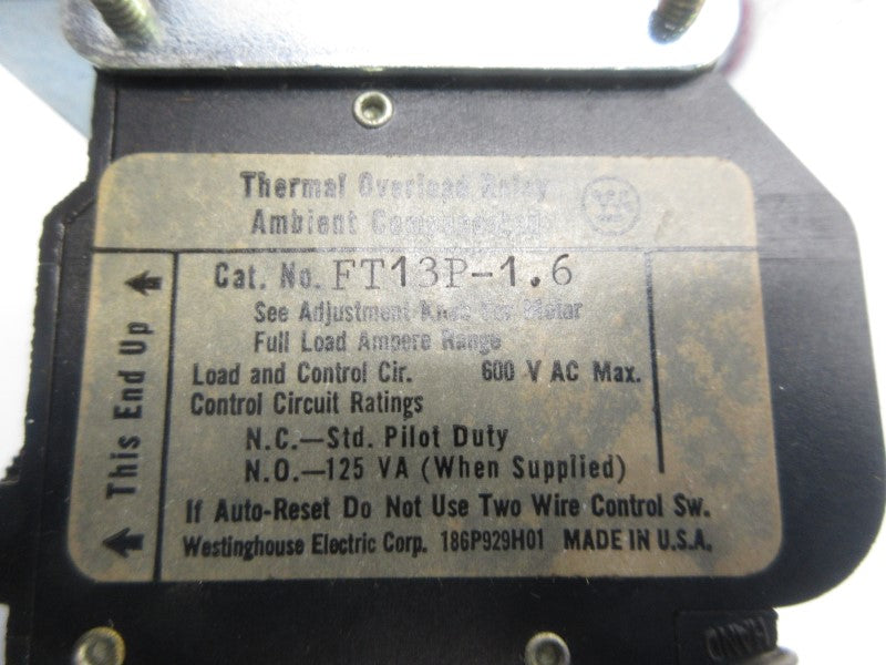 WESTINGHOUSE FT13P-1.6 600VAC 1.6A NSNP