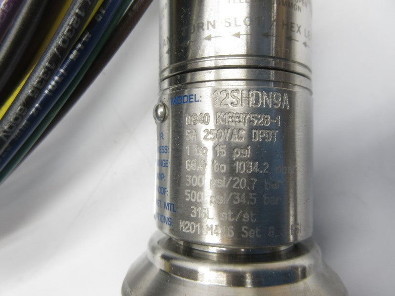 UNITED ELECTRIC 12SHDN9A 250VAC 5A 1-15PSI NSNP