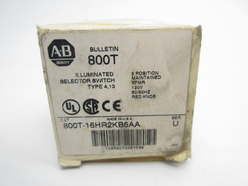 ALLEN BRADLEY 800T-16HR2KB6AA SER. U 120V (AS PICTURED) (WH) NSMP