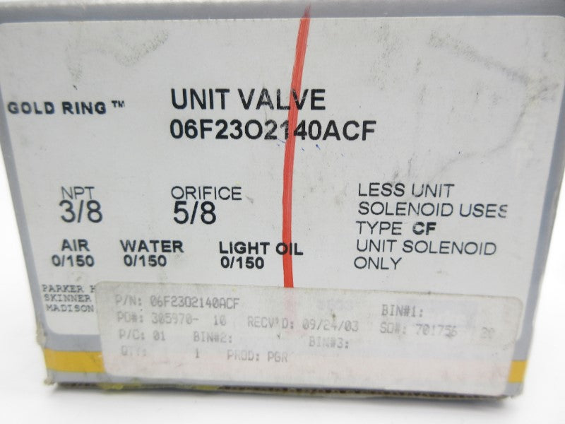 PARKER 06F23O2140ACF 150PSI 3/8" NSMP