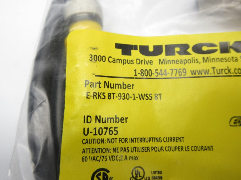 TURCK E-RKS8T-930-1-WSS8T U-10765 60VAC 2A NSMP