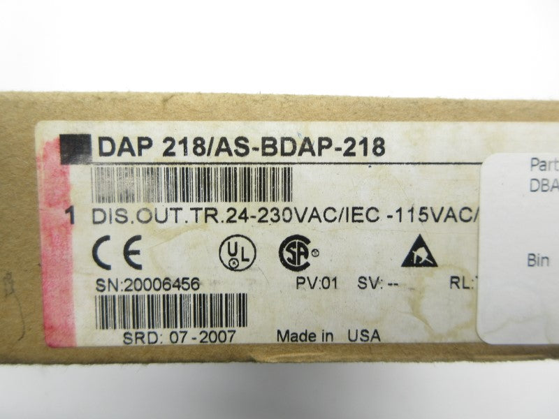 SCHNEIDER ELECTRIC DAP218/AS-BDAP-218 24-230VAC NSFS