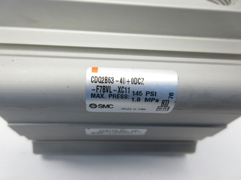 SMC CDQ2B63-40+0DCZ-F7BVL-XC11 145PSI NSNP