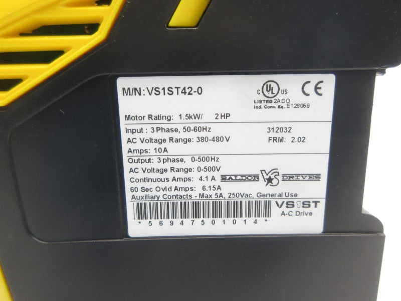 BALDOR DRIVES VS1ST42-0 380-480V 10A F/W 2.02 NSNP