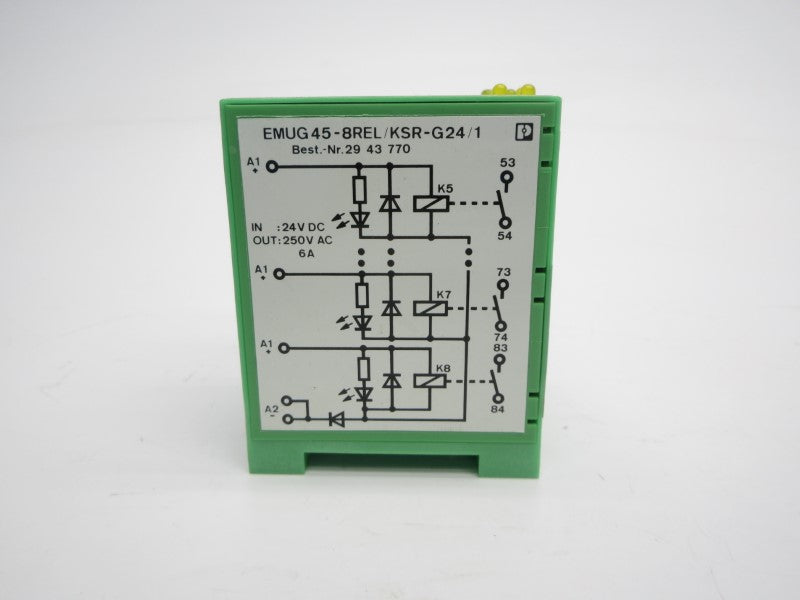 PHOENIX CONTACT EMUG45-8REL/KSR-G24/1 2943770 24VDC 6A NSNP