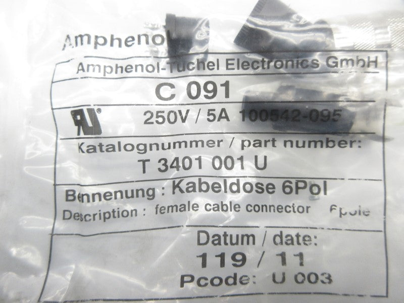 AMPHENOL T3401001U 250V 5A NSMP