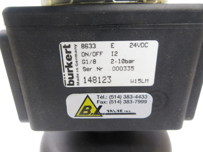 BURKERT 8633E 2031A1EASS 24VDC 145PSI NSNP