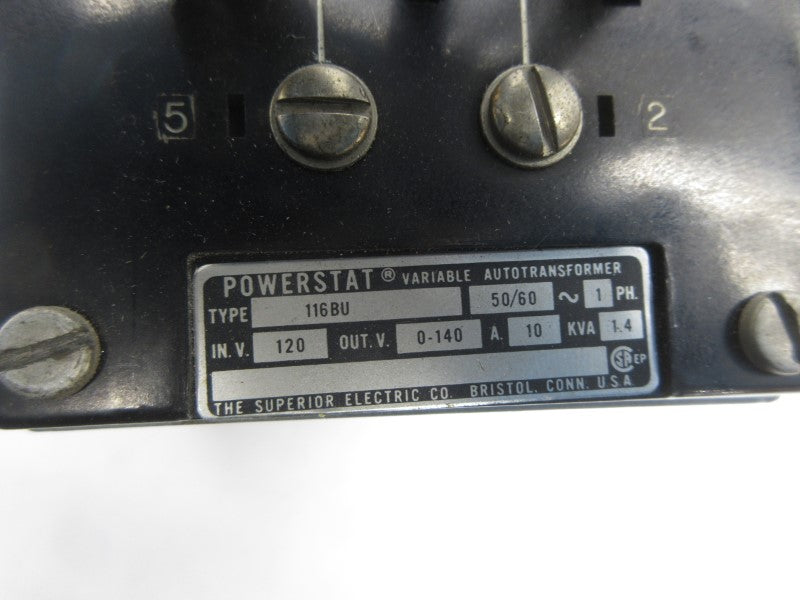 SUPERIOR ELECTRIC 116BU 120V 10A (AS PICTURED) UNMP