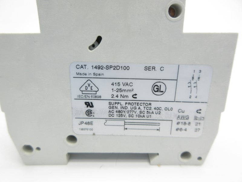 ALLEN BRADLEY 1492-SP2D100 SER. C 415VAC 10A NSNP
