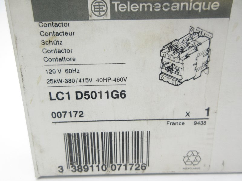 TELEMECANIQUE LC1D5011G6 120V NSMP
