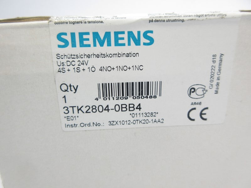 SIEMENS 3TK2804-0BB4 24VDC NSFS