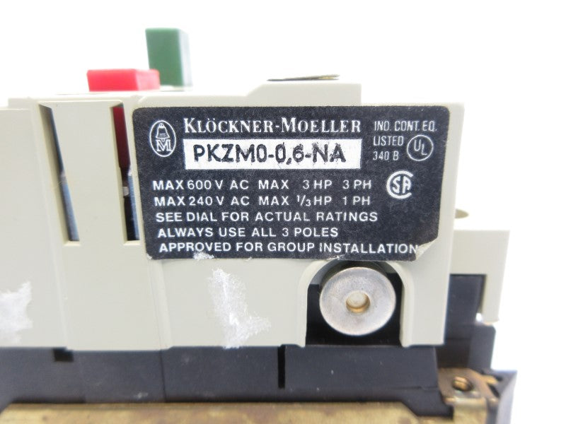 KLOCKNER MOELLER PKZM0-0,6-NA 600VAC NSNP