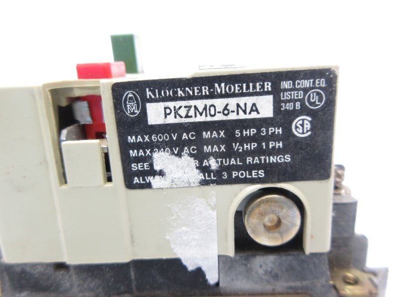 KLOCKNER MOELLER PKZM0-6-NA 600VAC NSNP