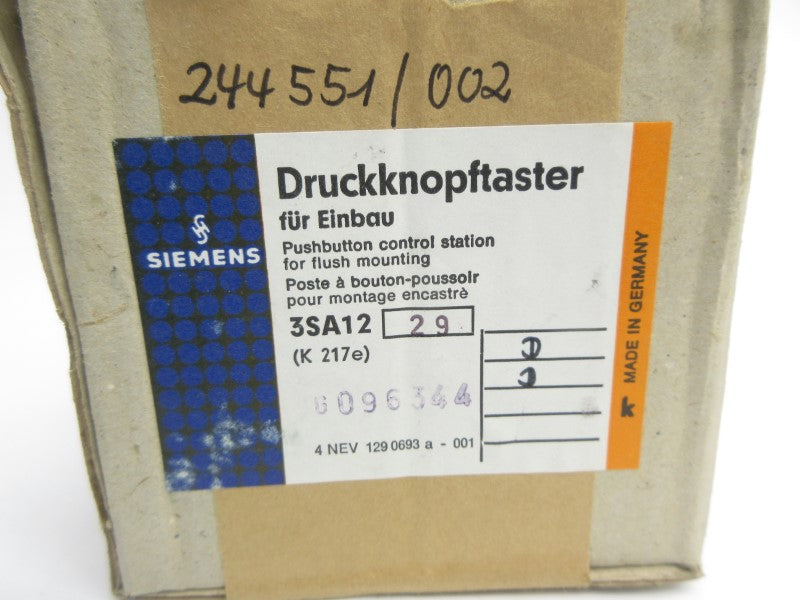 SIEMENS 3SA12-29 500V 10A NSMP
