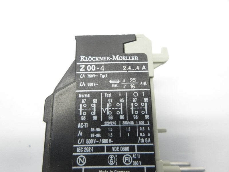 KLOCKNER MOELLER Z00-4 750V 2.4-4A NSNP
