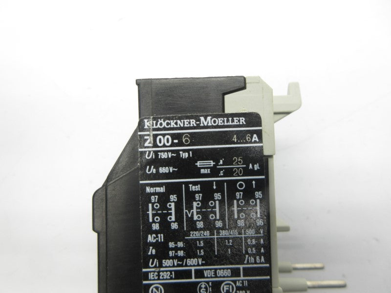 KLOCKNER MOELLER Z00-6 750V 4-6A NSNP