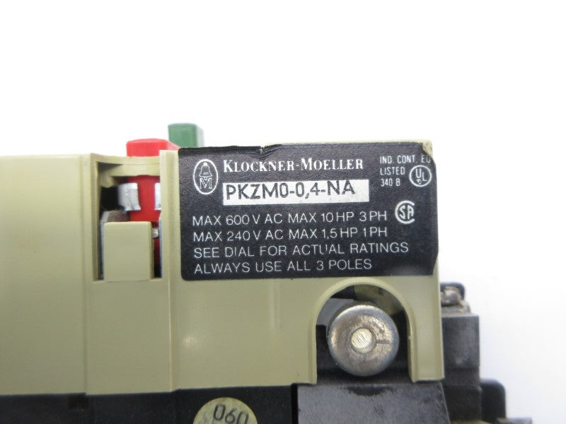 KLOCKNER MOELLER PKZM0-0,4-NA 600VAC 0.4-0.32A UNMP