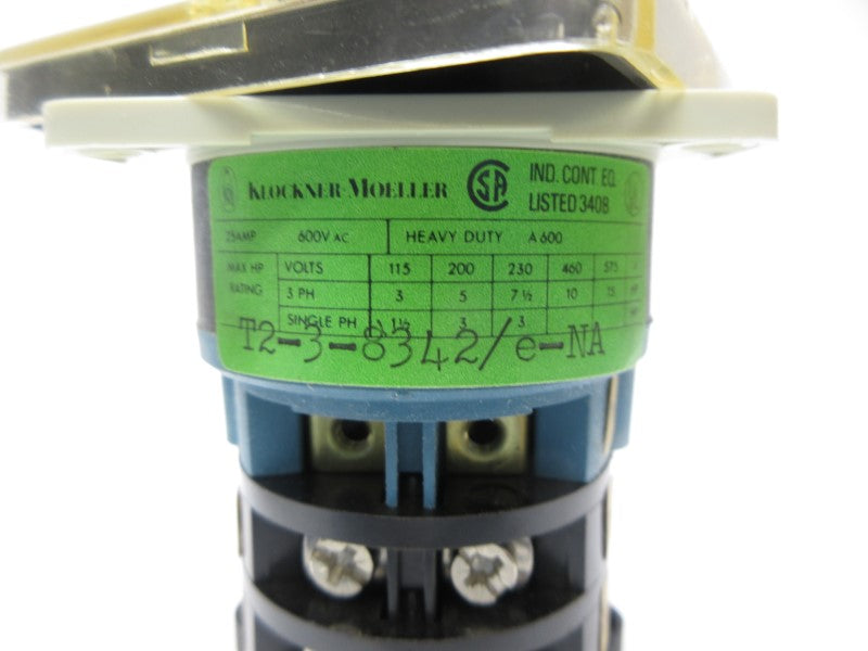 KLOCKNER MOELLER T2-3-8342/E-NA 600VAC 25A NSNP
