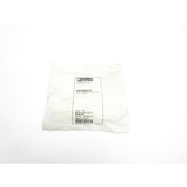 PHOENIX CONTACT ZB5,LGS:FORTL.ZAHLEN 1050017 (PKG OF 10) NSMP