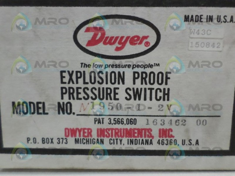 DWYER N1950-1-2V EXPLOSION PROOF PRESSURE SWITCH  NSMP