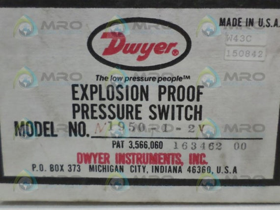 DWYER N1950-1-2V EXPLOSION PROOF PRESSURE SWITCH  NSMP
