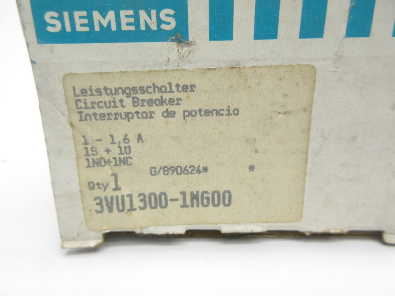SIEMENS 3VU1300-1MG00 690V 1-1.6A NSMP