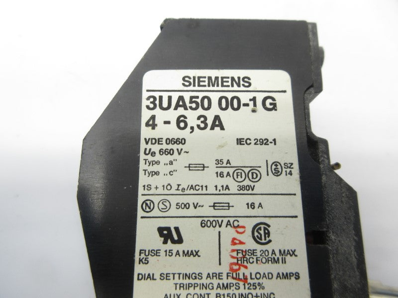 SIEMENS 3UA5000-1G 4-6.3A NSNP