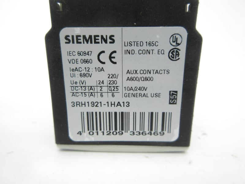 SIEMENS 3RH1921-1HA13 690V 10A NSNP