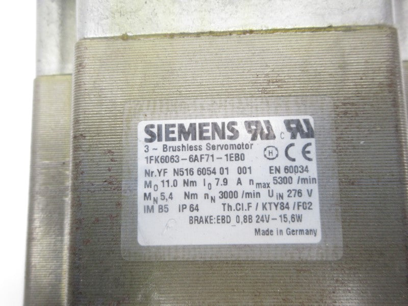 SIEMENS 1FK6063-6AF71-1EB0 276V 7.9A NSNP