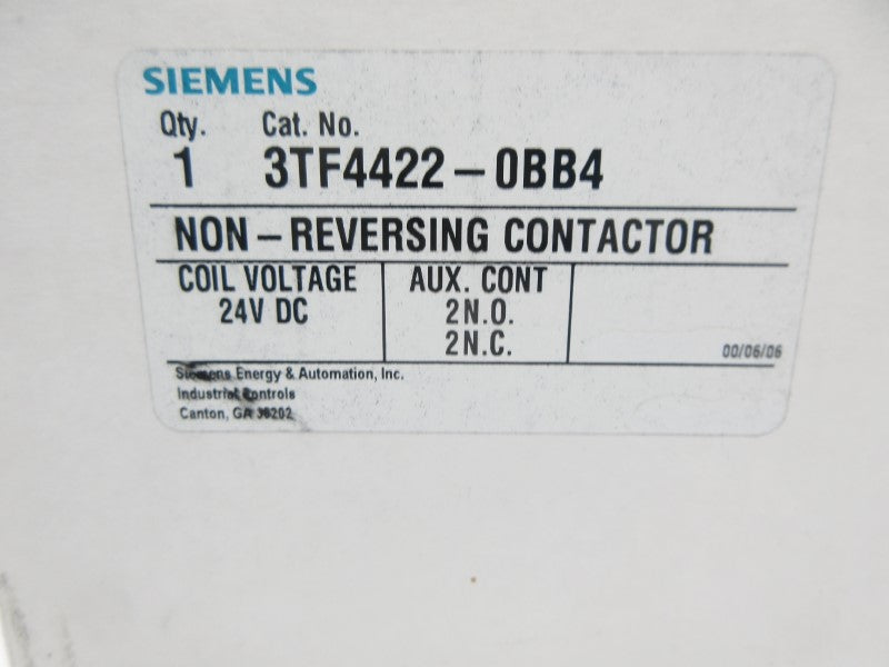 SIEMENS 3TF4422-0BB4 24VDC NSMP